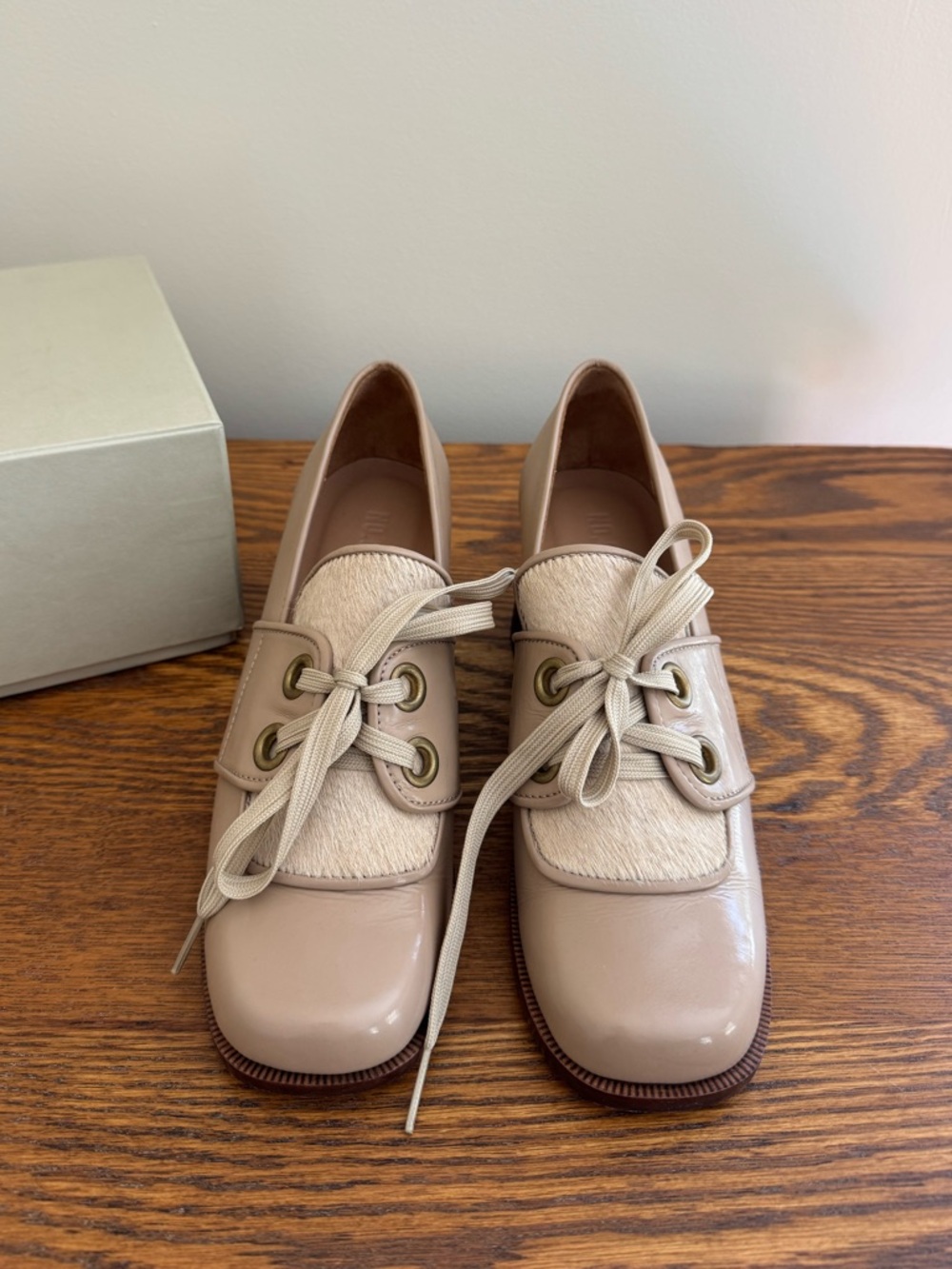 No. 6 Milo Oxford Nude Pony Heels